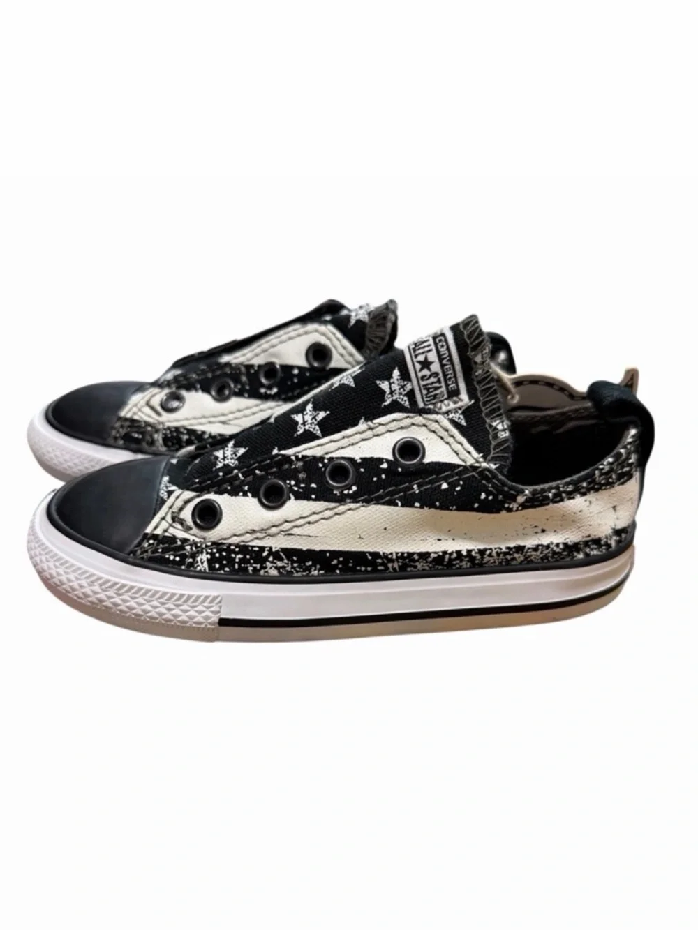 NWT Converse Stars & Stripes Velcro‎ Sneakers | Black/White | Size 9
